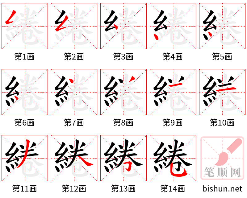 綣 笔顺规范