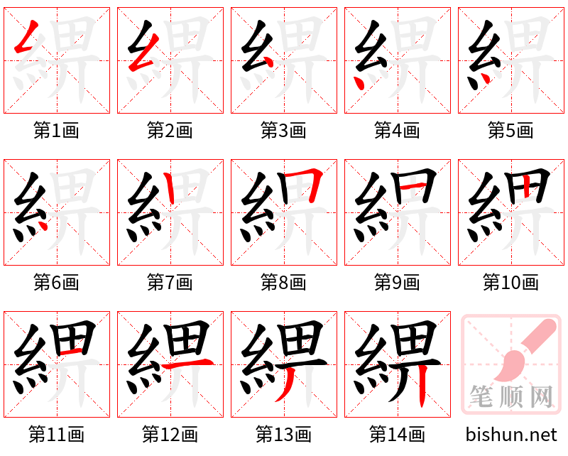 綥 笔顺规范