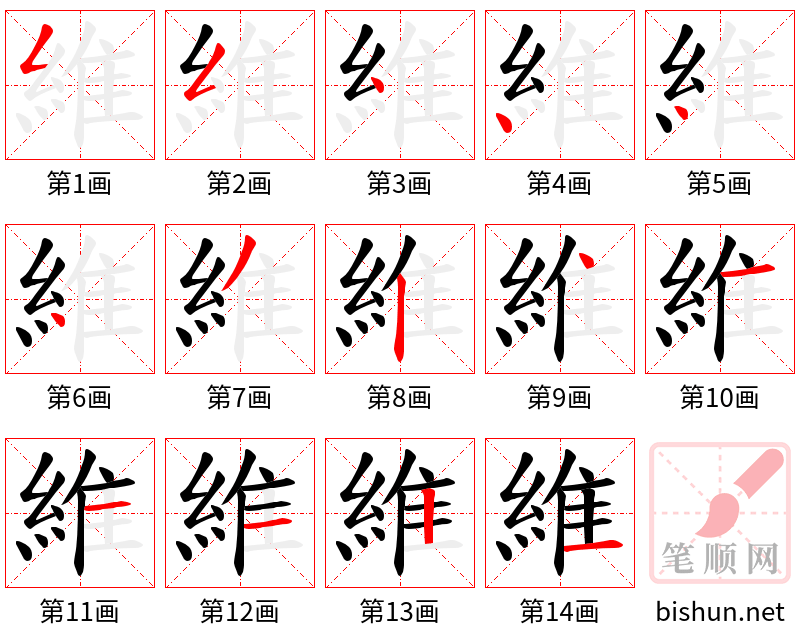 維 笔顺规范