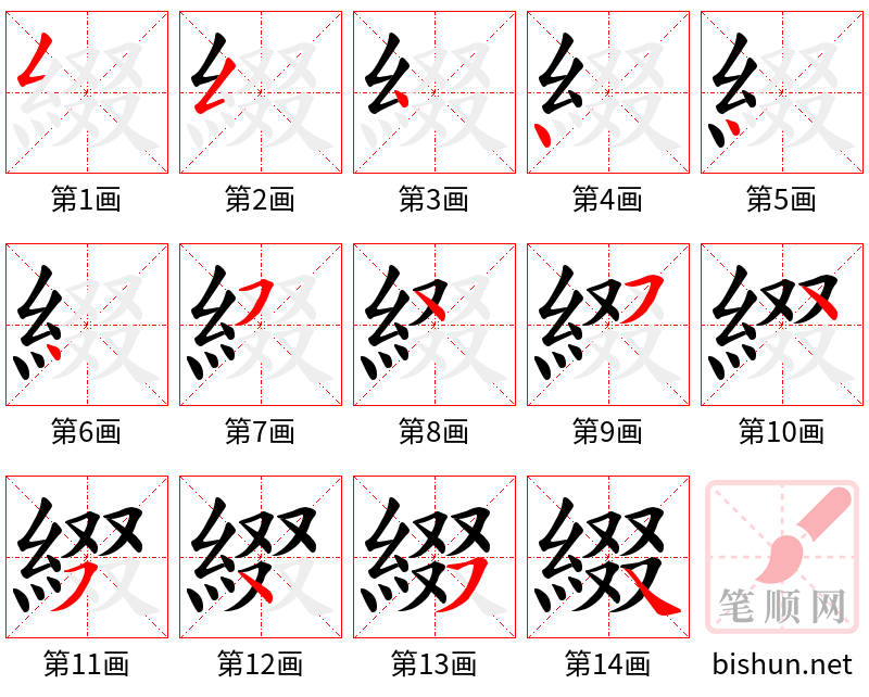 綴 笔顺规范