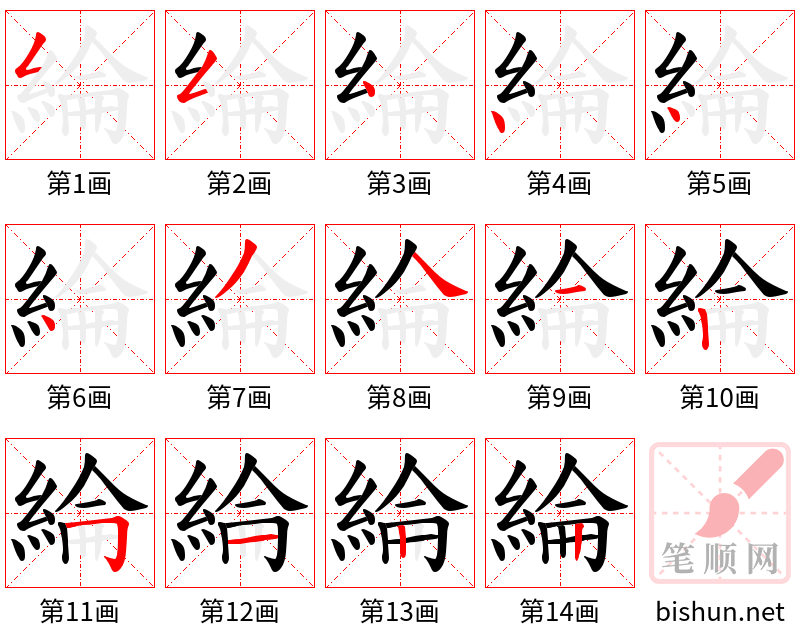 綸 笔顺规范