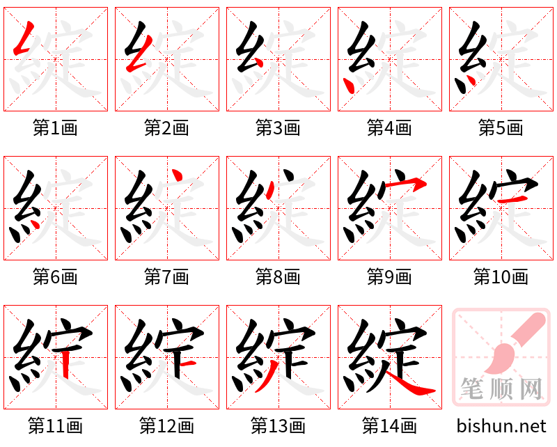 綻 笔顺规范