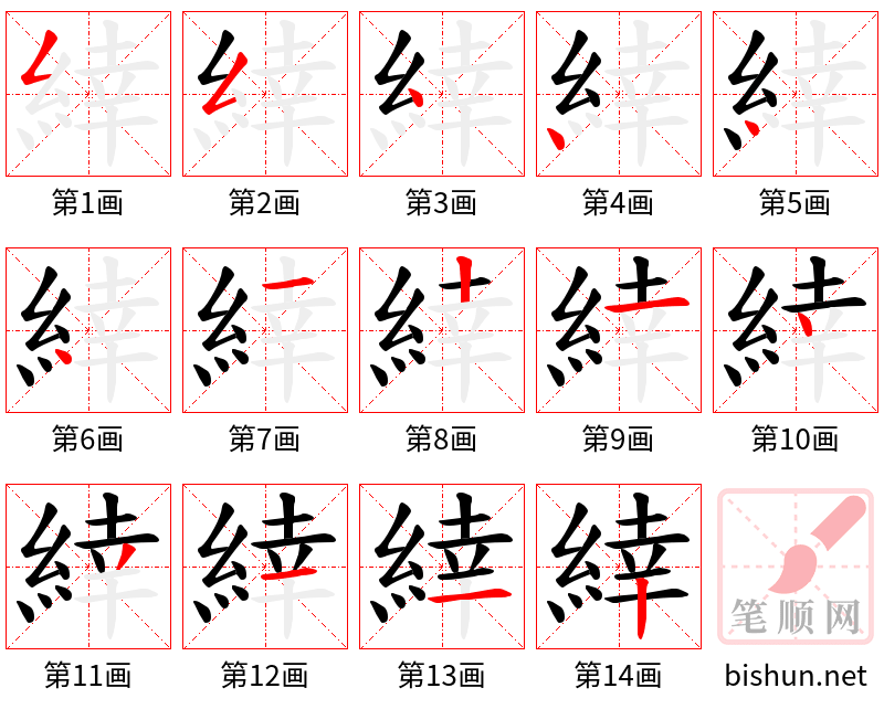 緈 笔顺规范