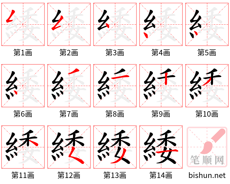 緌 笔顺规范