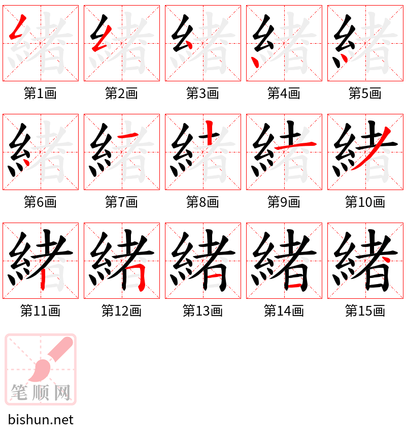 緖 笔顺规范