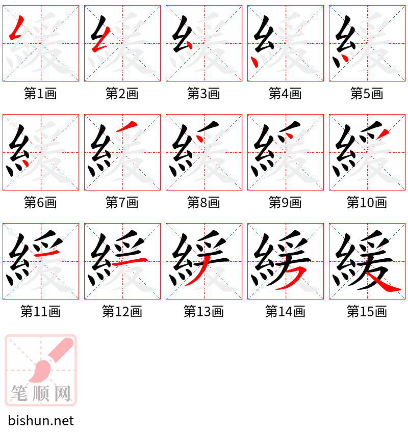 緩 笔顺规范