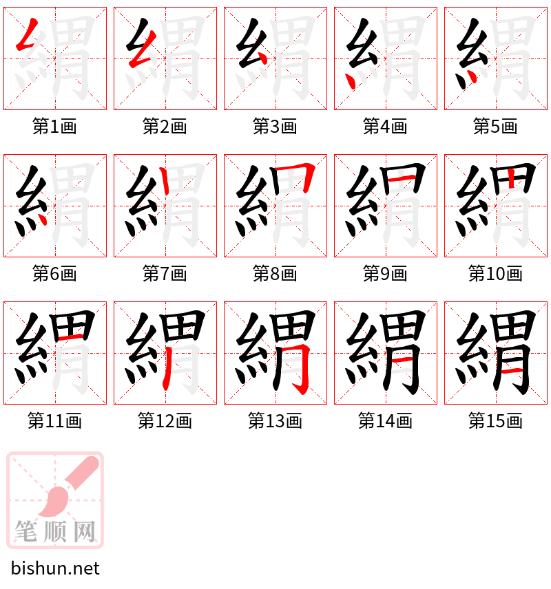 緭 笔顺规范