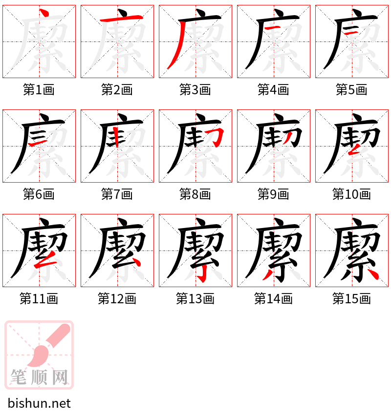 緳 笔顺规范