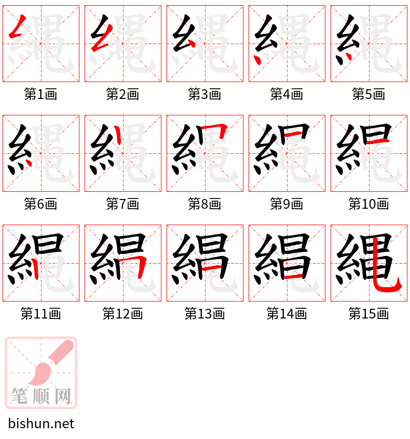 縄 笔顺规范