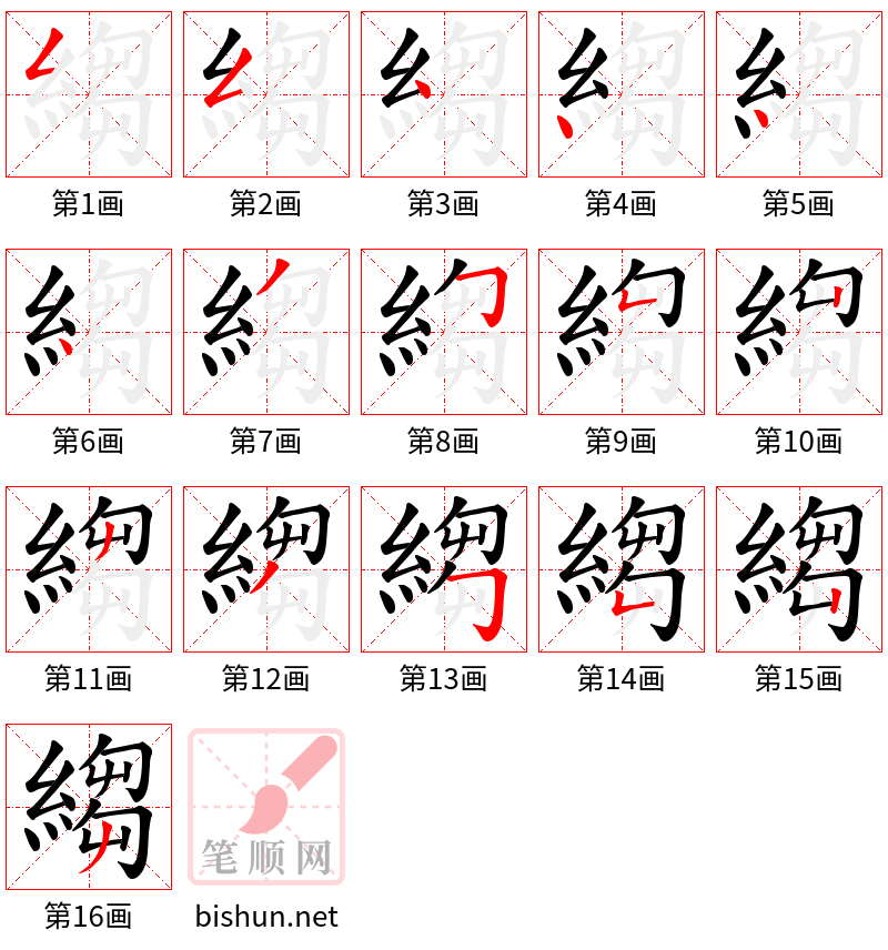 縐 笔顺规范