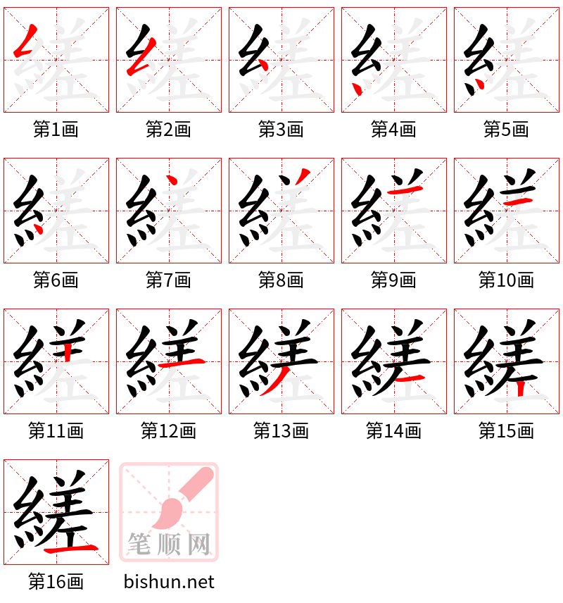 縒 笔顺规范