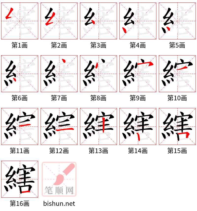 縖 笔顺规范