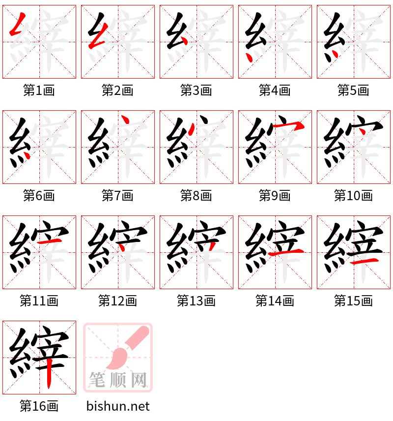 縡 笔顺规范