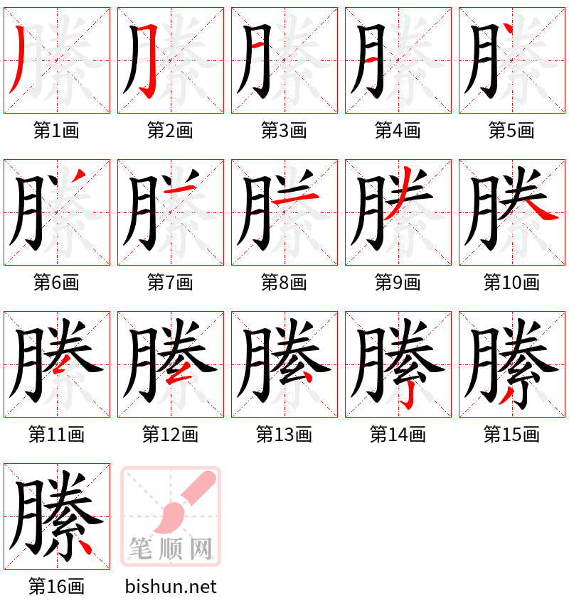 縢 笔顺规范