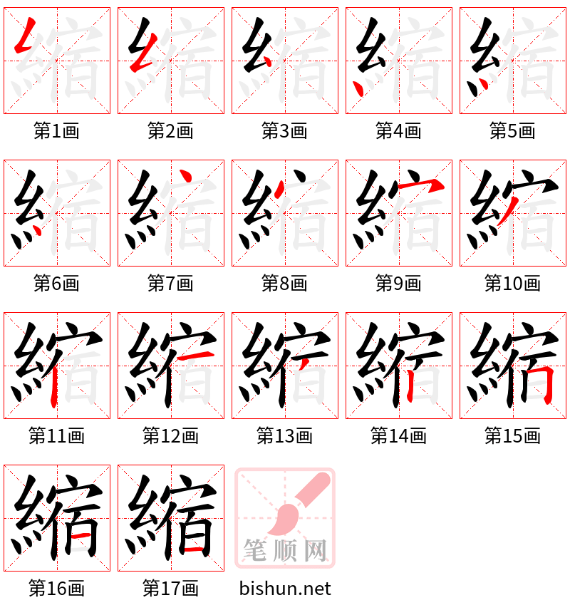 縮 笔顺规范