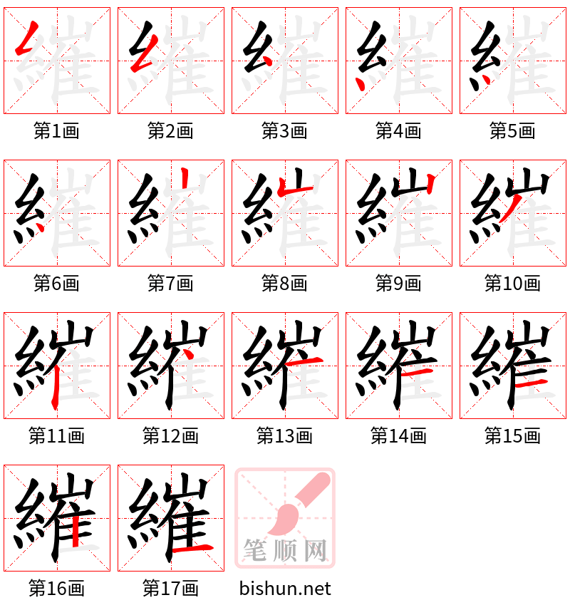 繀 笔顺规范