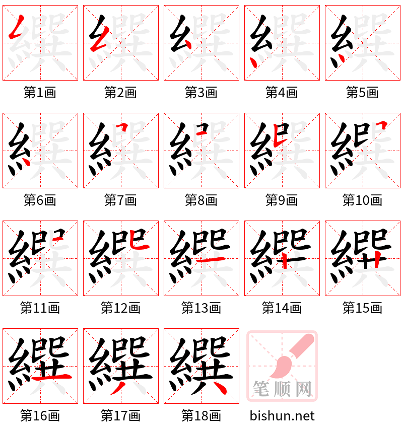 繏 笔顺规范