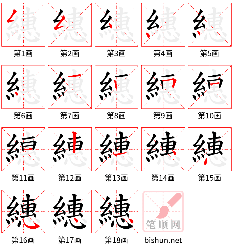 繐 笔顺规范