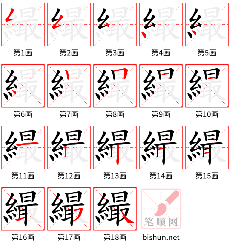 繓 笔顺规范