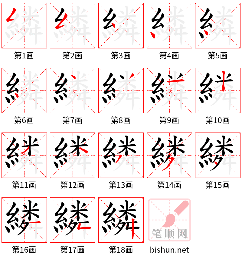 繗 笔顺规范