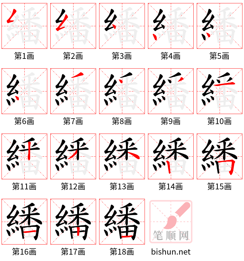 繙 笔顺规范