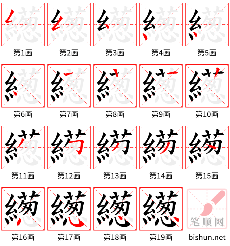 繱 笔顺规范