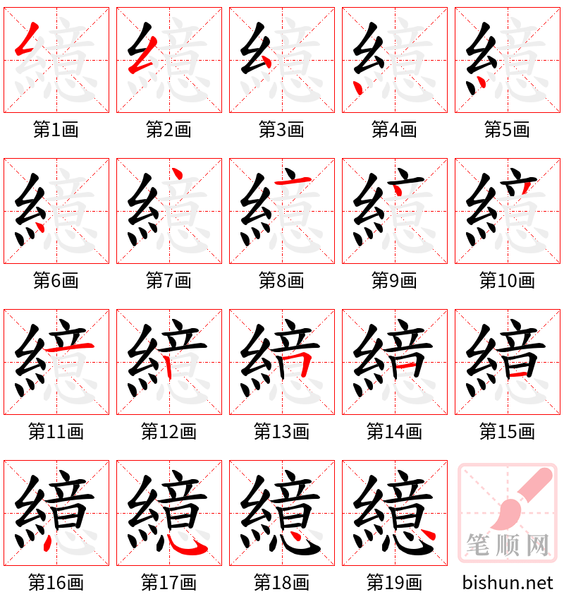 繶 笔顺规范