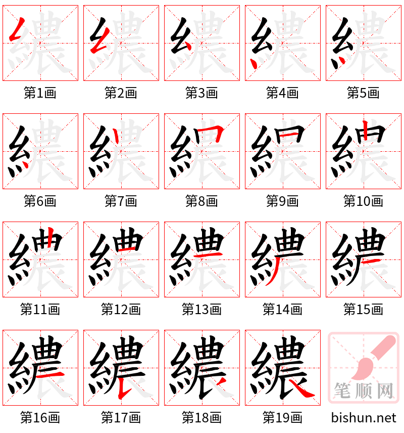 繷 笔顺规范