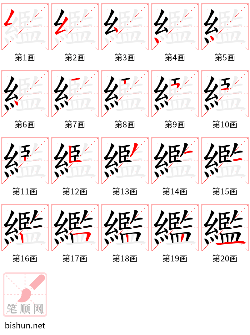 繿 笔顺规范