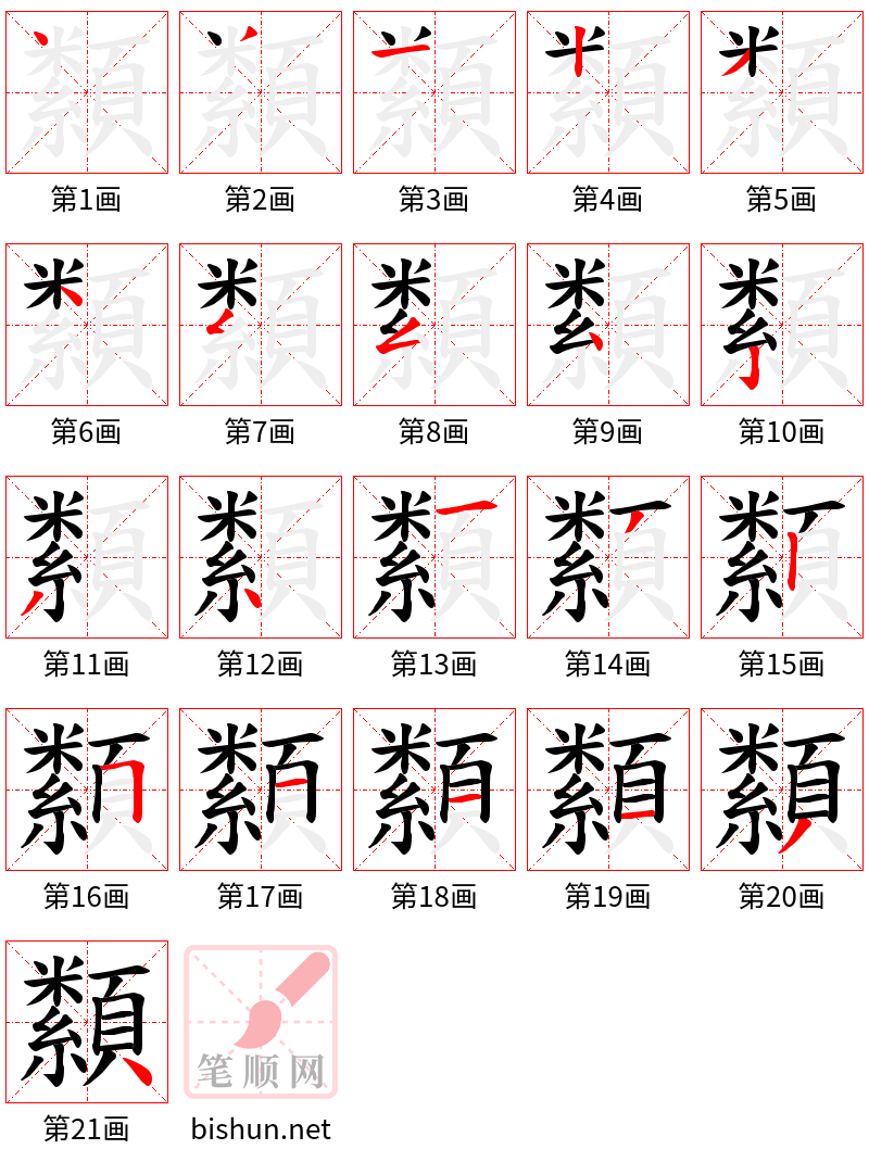 纇 笔顺规范