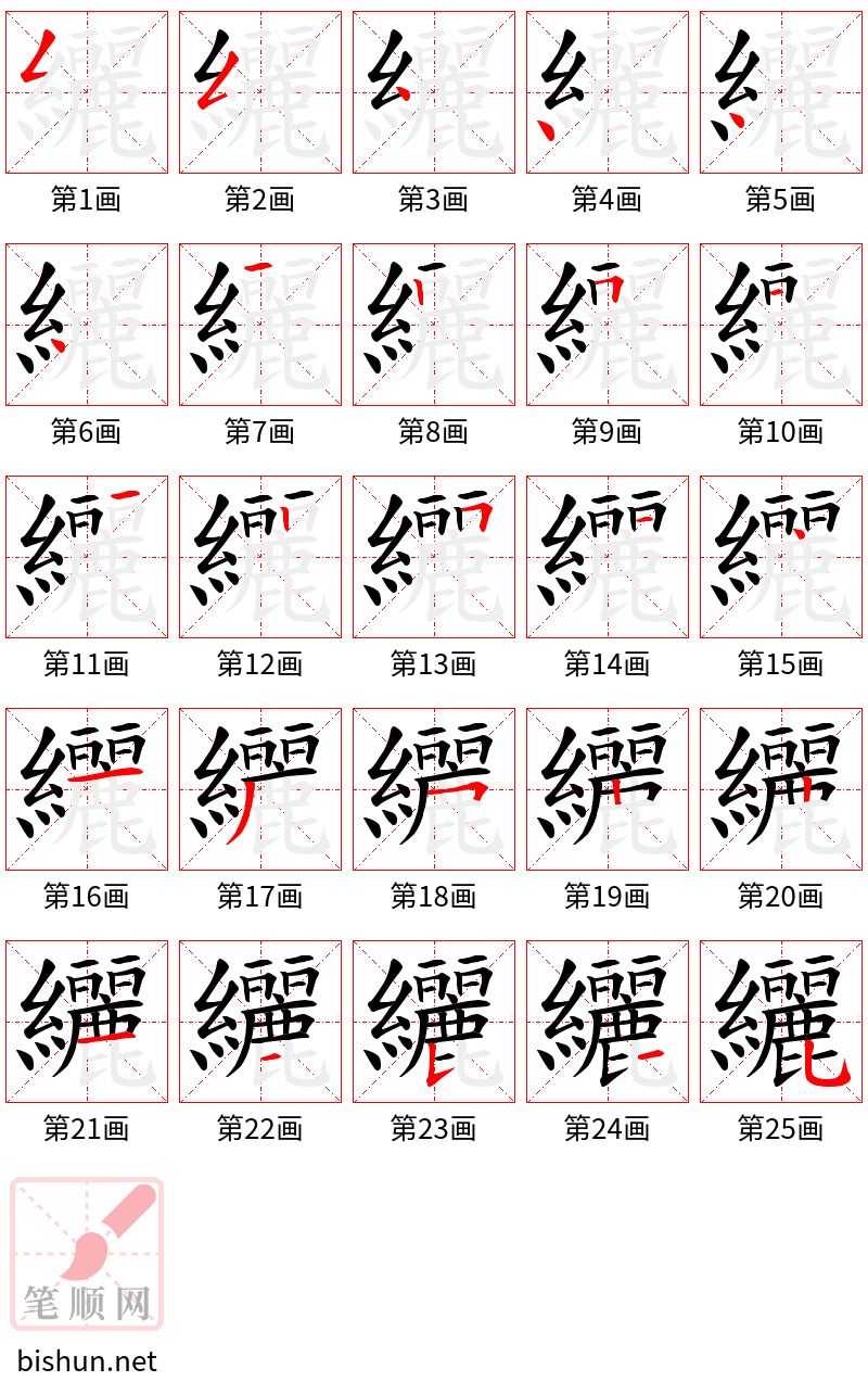 纚 笔顺规范