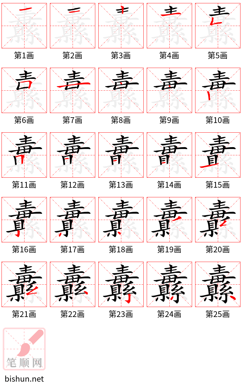 纛 笔顺规范