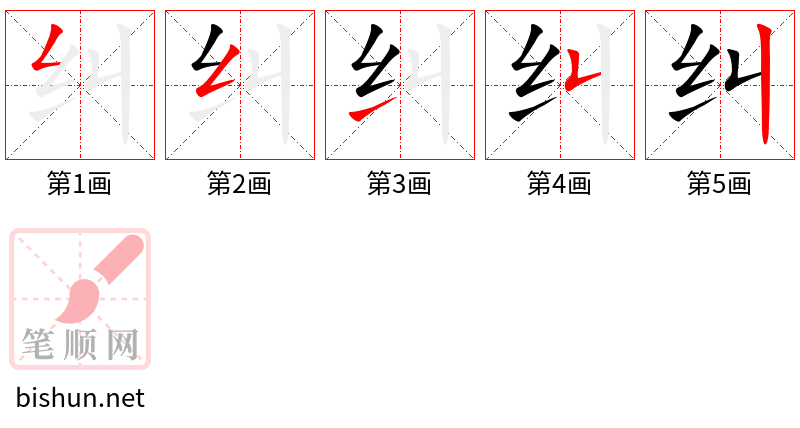 纠 笔顺规范