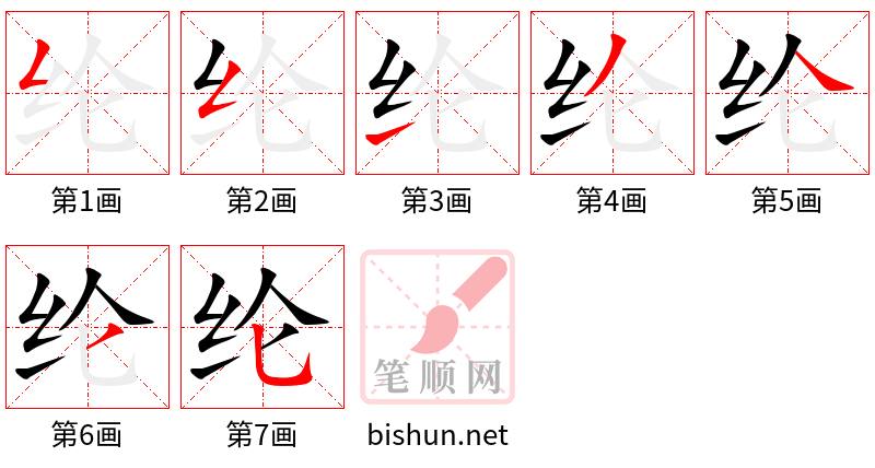 纶 笔顺规范