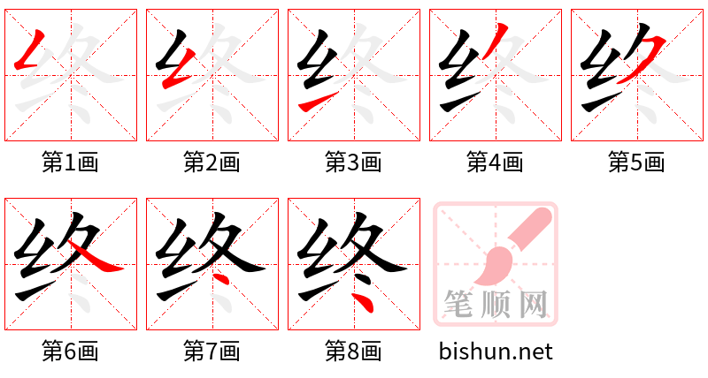 终 笔顺规范