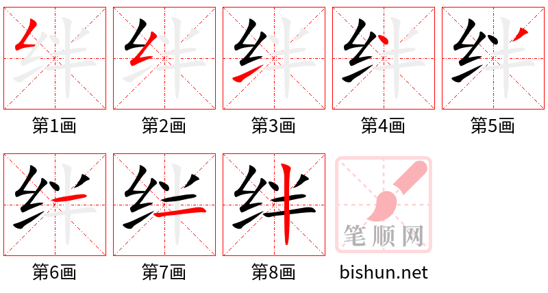 绊 笔顺规范