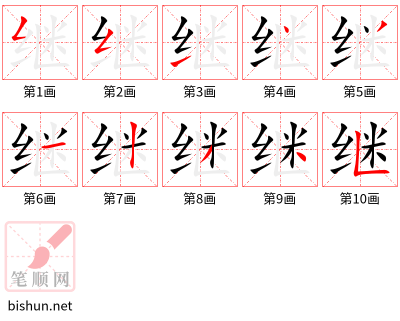 继 笔顺规范