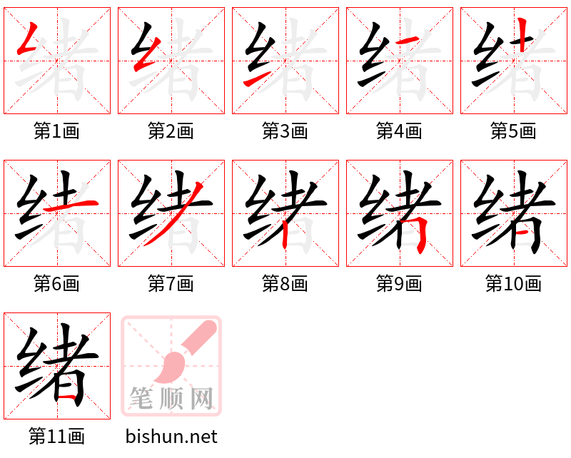 绪 笔顺规范