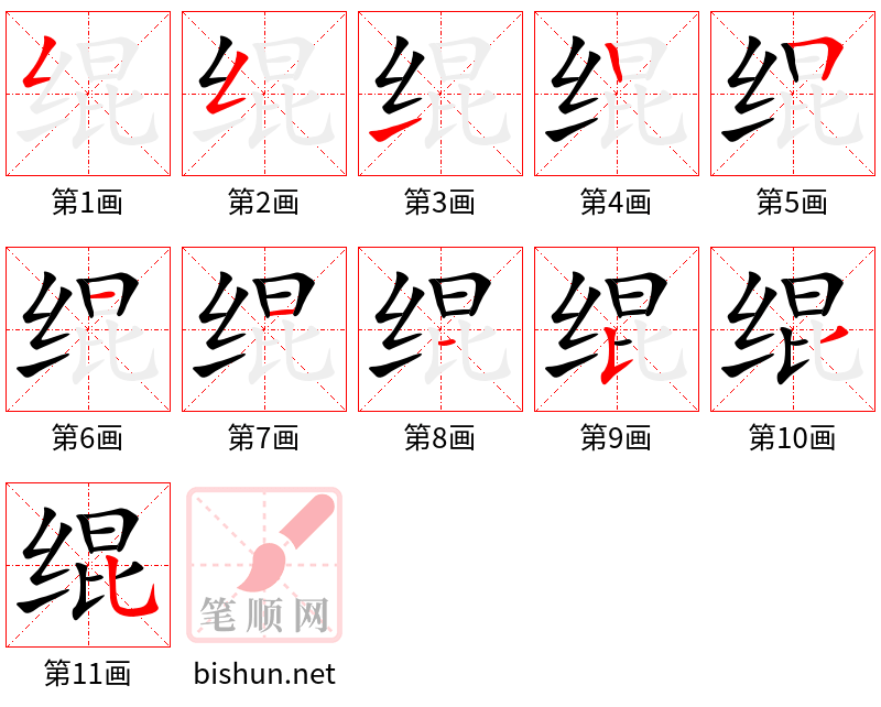 绲 笔顺规范