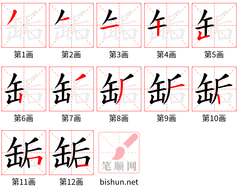 缿 笔顺规范