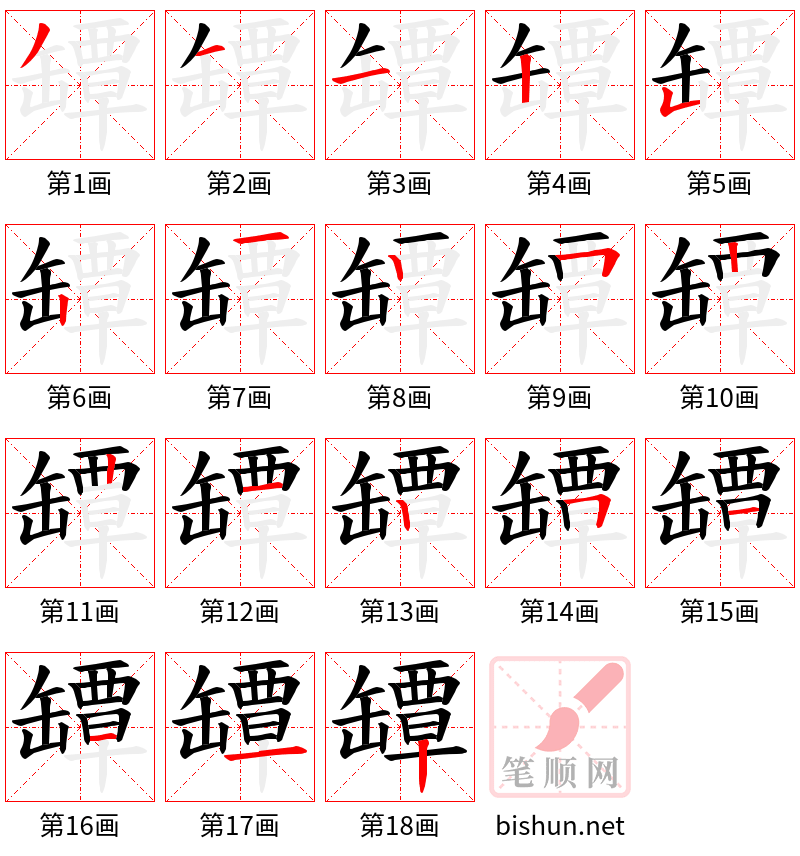 罈 笔顺规范