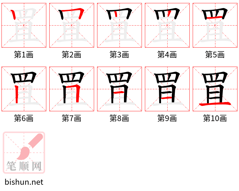 罝 笔顺规范