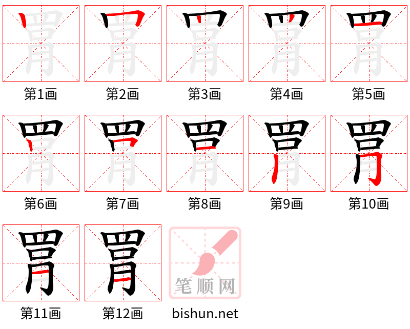 罥 笔顺规范