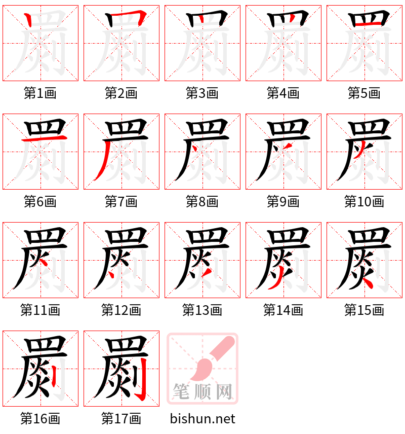 罽 笔顺规范