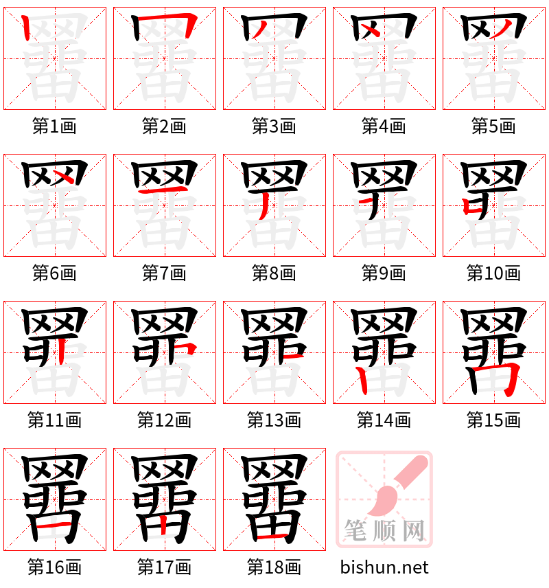 羀 笔顺规范