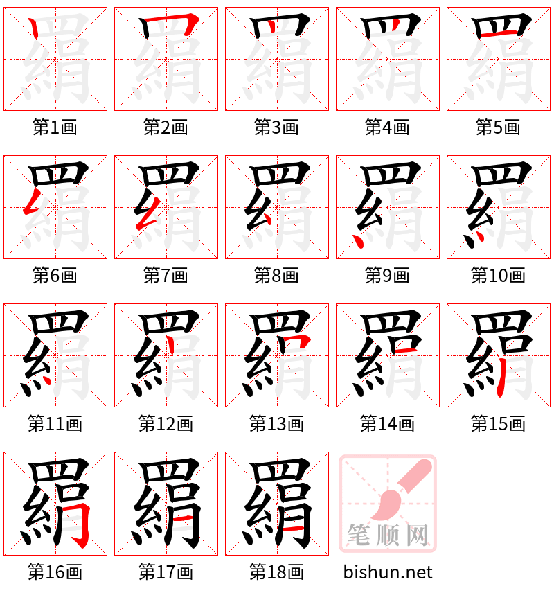 羂 笔顺规范