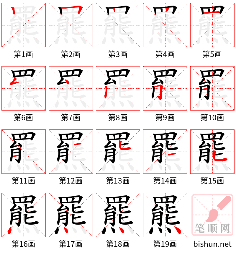 羆 笔顺规范