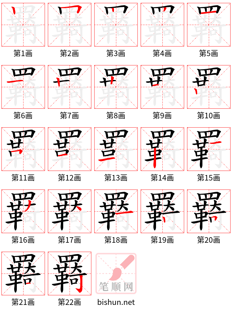 羇 笔顺规范