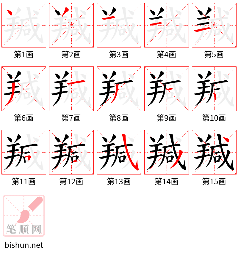 羬 笔顺规范