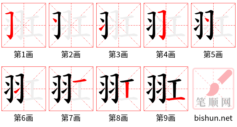 羾 笔顺规范